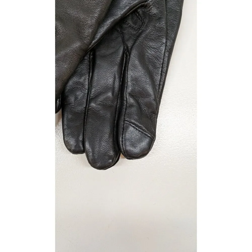 CuddlDuds Black Leather Gloves, size L